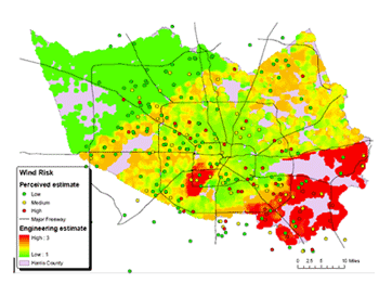 Wind Risk map for Harris County